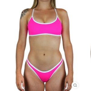 Hoaka swimwear neon pink set